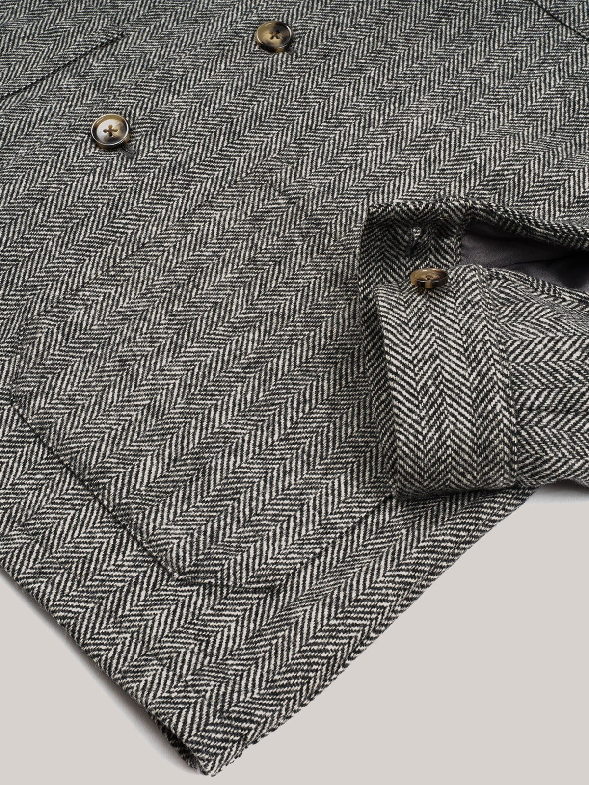Men's Grey Herringbone Wool Jacket Coats | Beotyshow Men's Outerwear ...